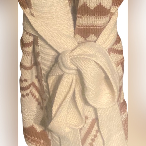 Long Fringe Bottom Tie Waist Shrug Sweater Cardigan Size XS - Picture 6 of 7